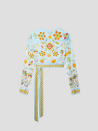 Yoruba Flowers Wrap Blouse,CASABLANCA,- Fivestory New York