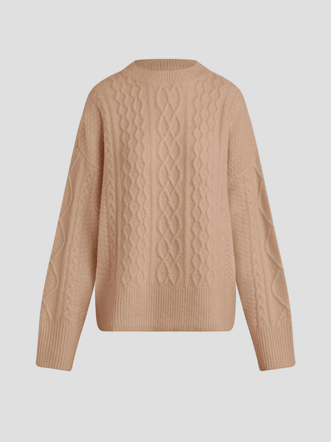 Tan The Oversized Cable Sweater,FAVORITE DAUGHTER,- Fivestory New York