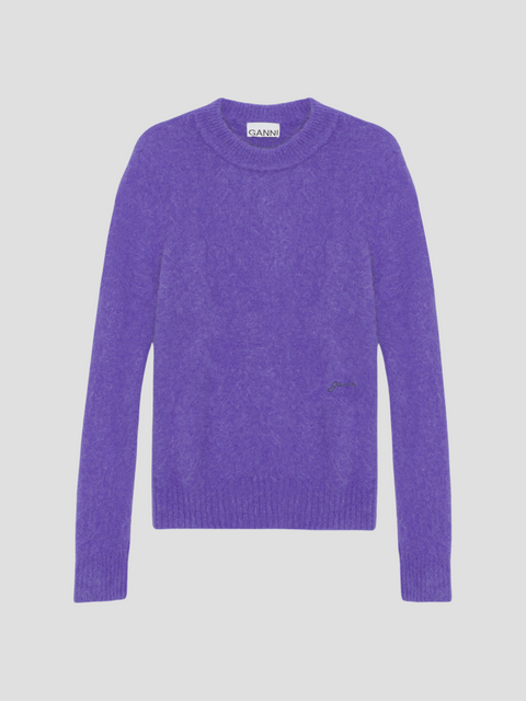 Purple Crewneck Sweater,GANNI,- Fivestory New York