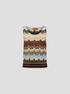 Brown Multi Zig Zag Tank Top,MISSONI,- Fivestory New York