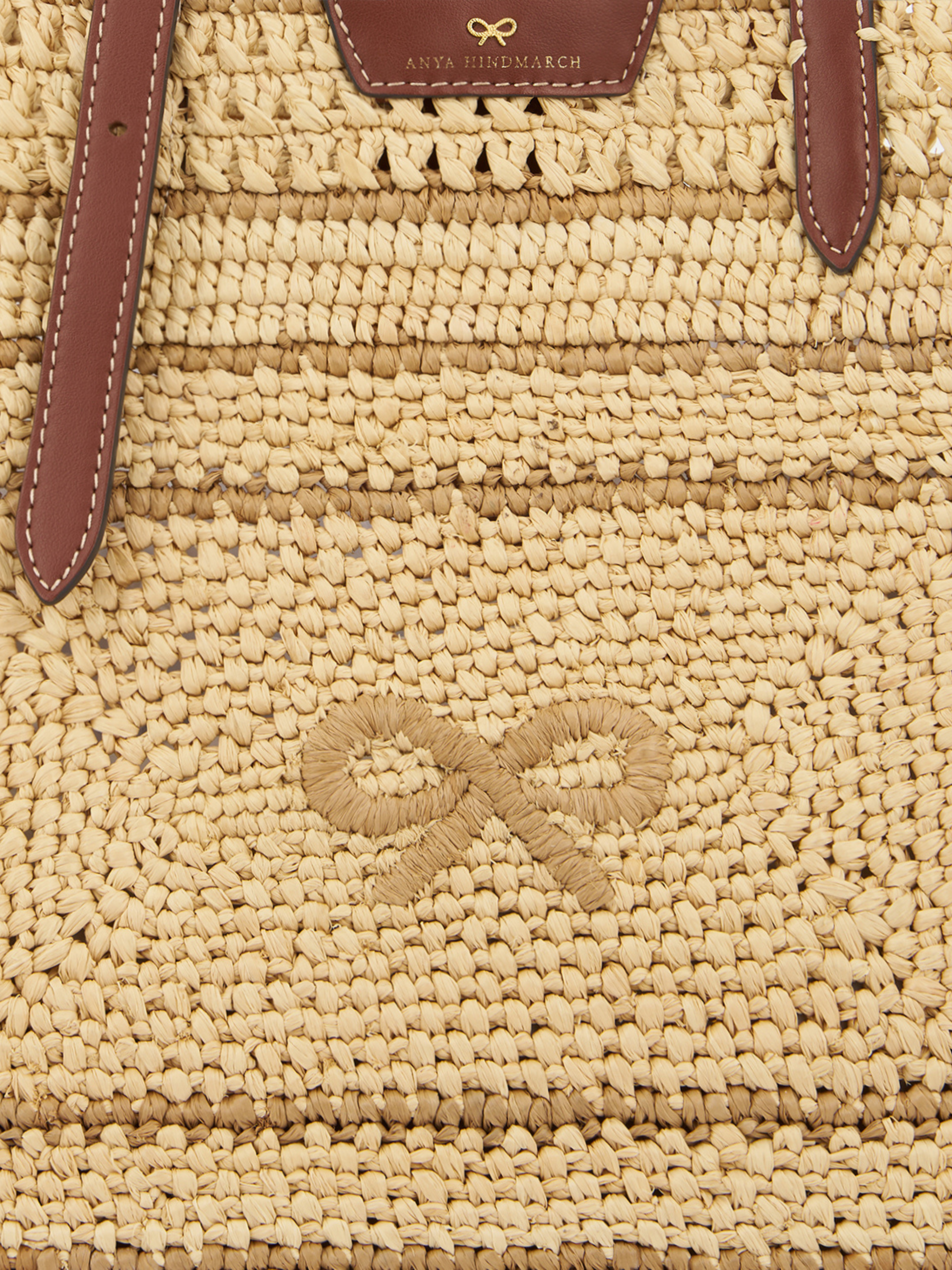 Natural Raffia E/W Bow Tote,ANYA HINDMARCH,- Fivestory New York