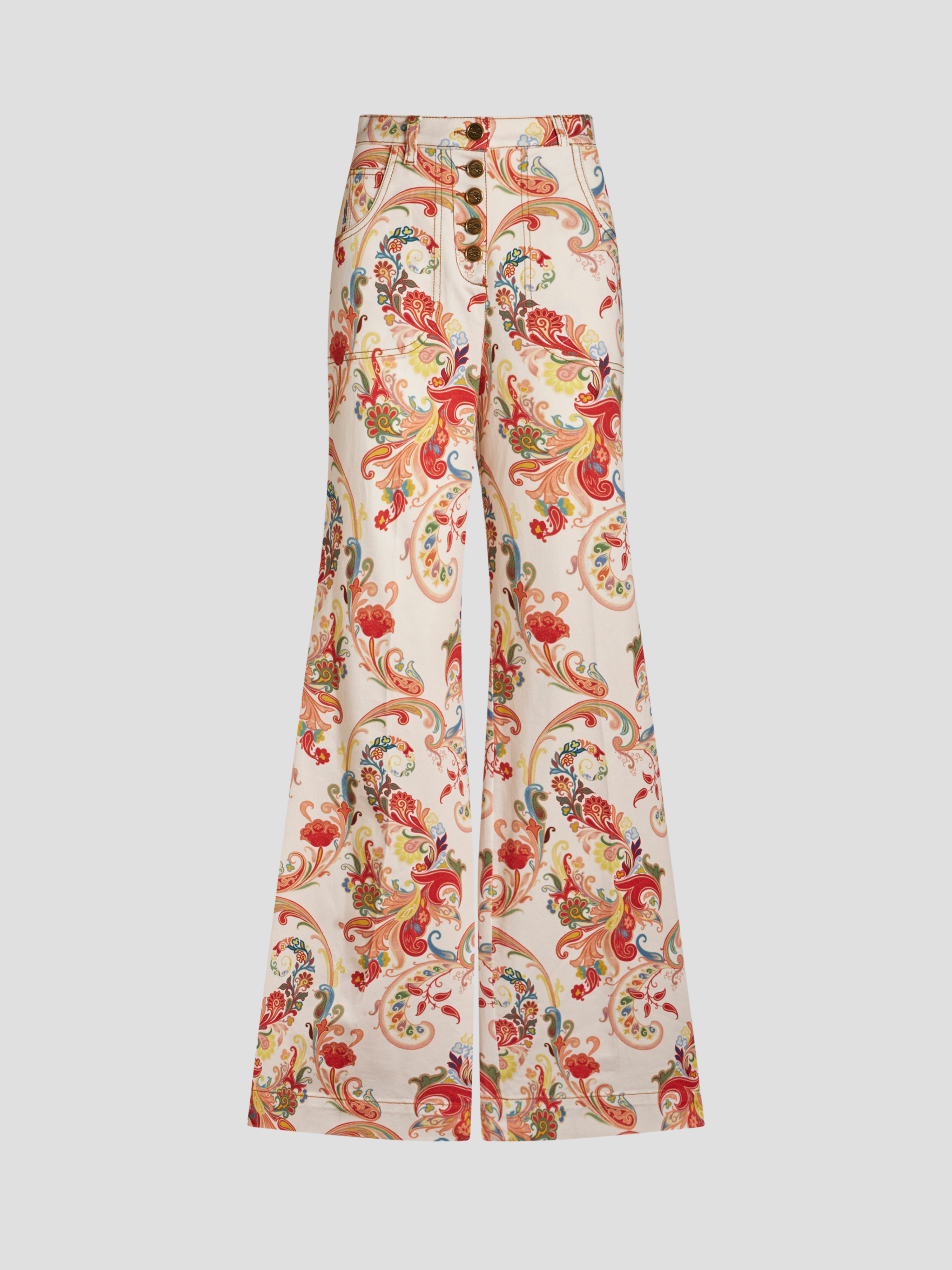 Printed Wide Leg Denim Jeans,ETRO,- Fivestory New York