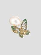 Gold Butterfuly Pearl Ring,Anabela Chan,- Fivestory New York