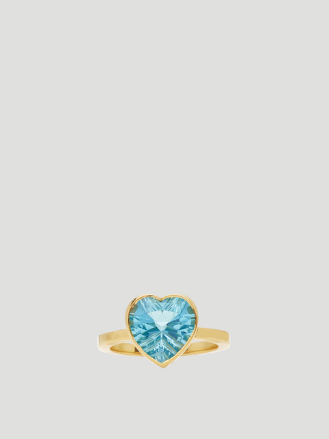 18K Yellow Gold Blue Topaz Heart Ring,Katey Walker,- Fivestory New York