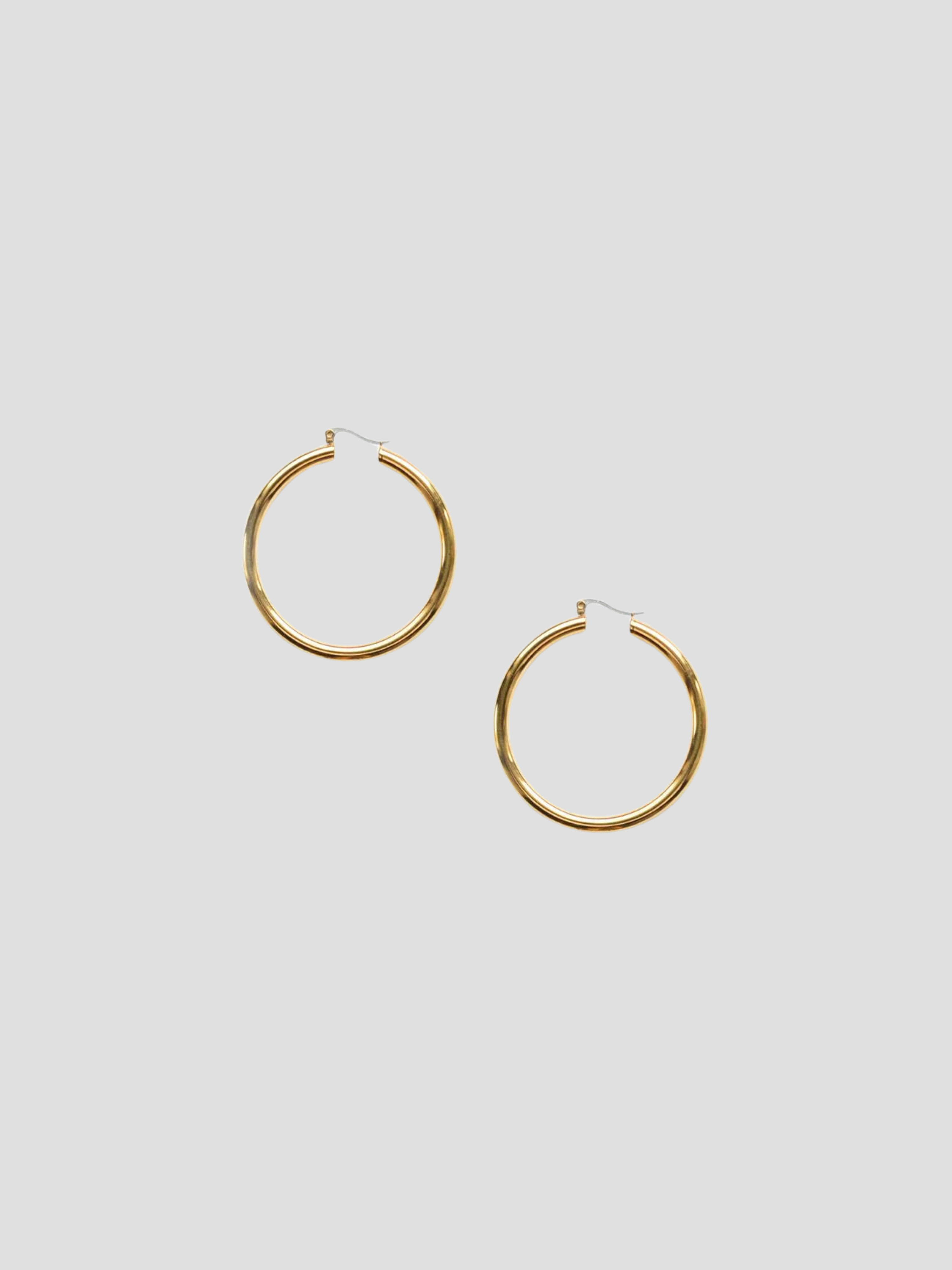 Gold Medium Sleek Hoops,elaMariie,- Fivestory New York