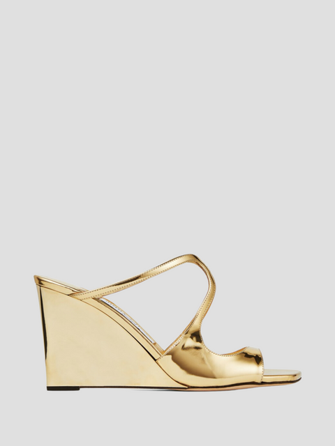 Anise 75mm Gold-Leather Wedge Sandal,Jimmy Choo,- Fivestory New York