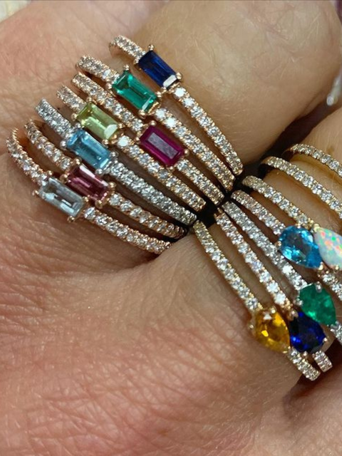 Julia Baguette Birthstone Ring - Rose Gold & Emerald,My Story Fine Jewelry,- Fivestory New York
