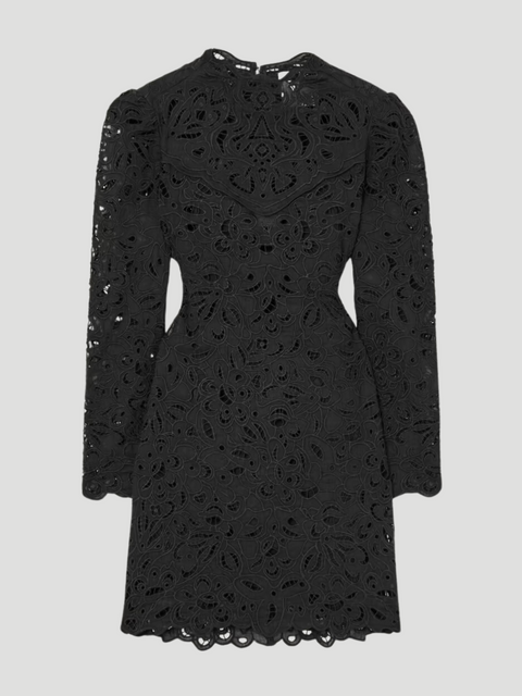 Black Daphne Floral Embroidery Mini Dress,Isabel Marant,- Fivestory New York