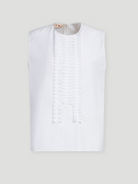 Cotton Poplin Sleeveless Pleated-Front Top,Marni,- Fivestory New York