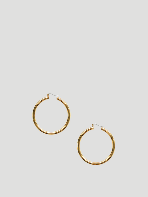 Gold Large Sleek Hoop Earrings,elaMariie,- Fivestory New York