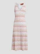 Patterned V-Neck Sleeveless Midi-Dress,MISSONI,- Fivestory New York