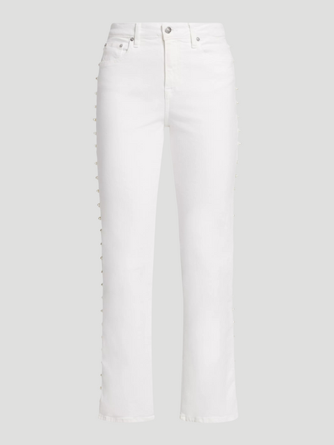 Amelia High Rise Pearl Embellished Jeans