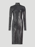 Metallic Jersey Midi Turtleneck Dress,Prabal Gurung,- Fivestory New York