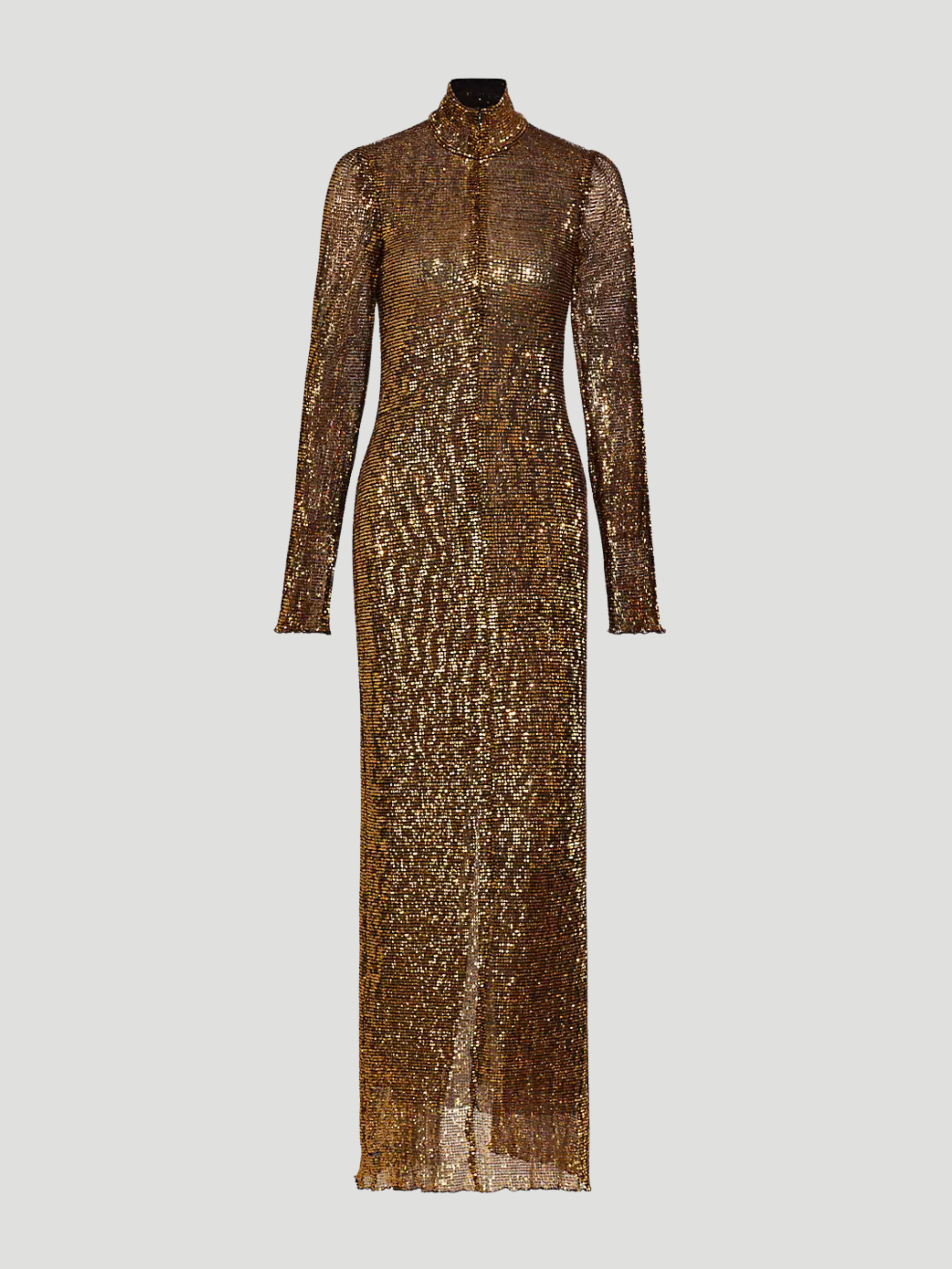 Valentina gold sequin long 2025 sleeve maxi