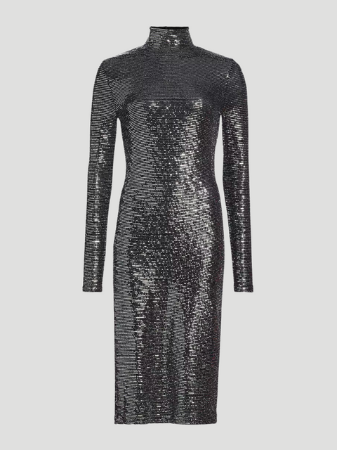 Metallic Jersey Midi Turtleneck Dress,Prabal Gurung,- Fivestory New York