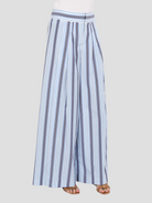 Blue Stripe Poplin Wide Leg Pant,Alberta Ferretti,- Fivestory New York