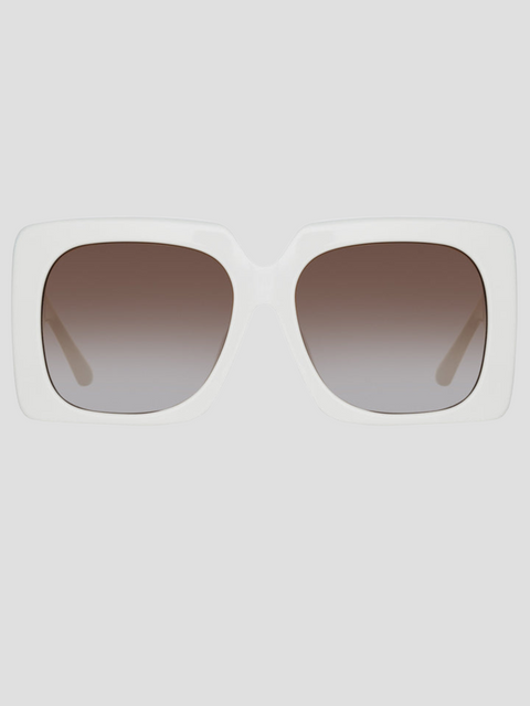 Sierra White Rectangular Sunglasses,Linda Farrow,- Fivestory New York