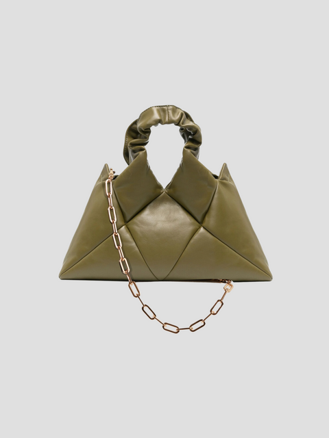 Didi Bag with Gold Chain in Olive,Reco,- Fivestory New York