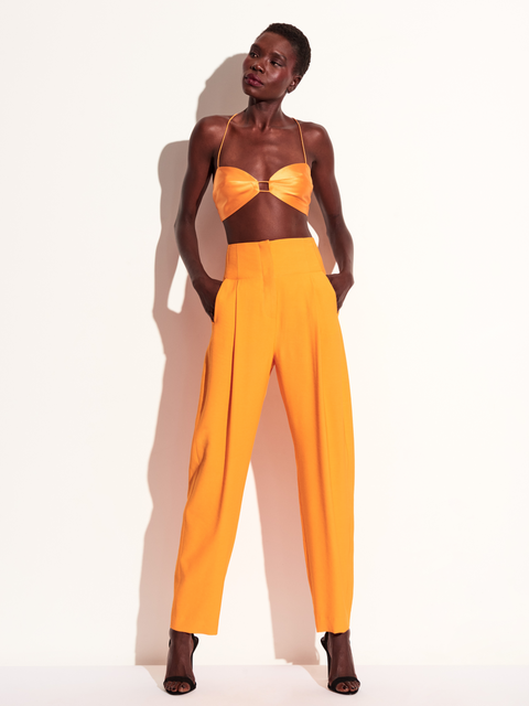 Pleat Slim Trouser in Orange,The Sei,- Fivestory New York