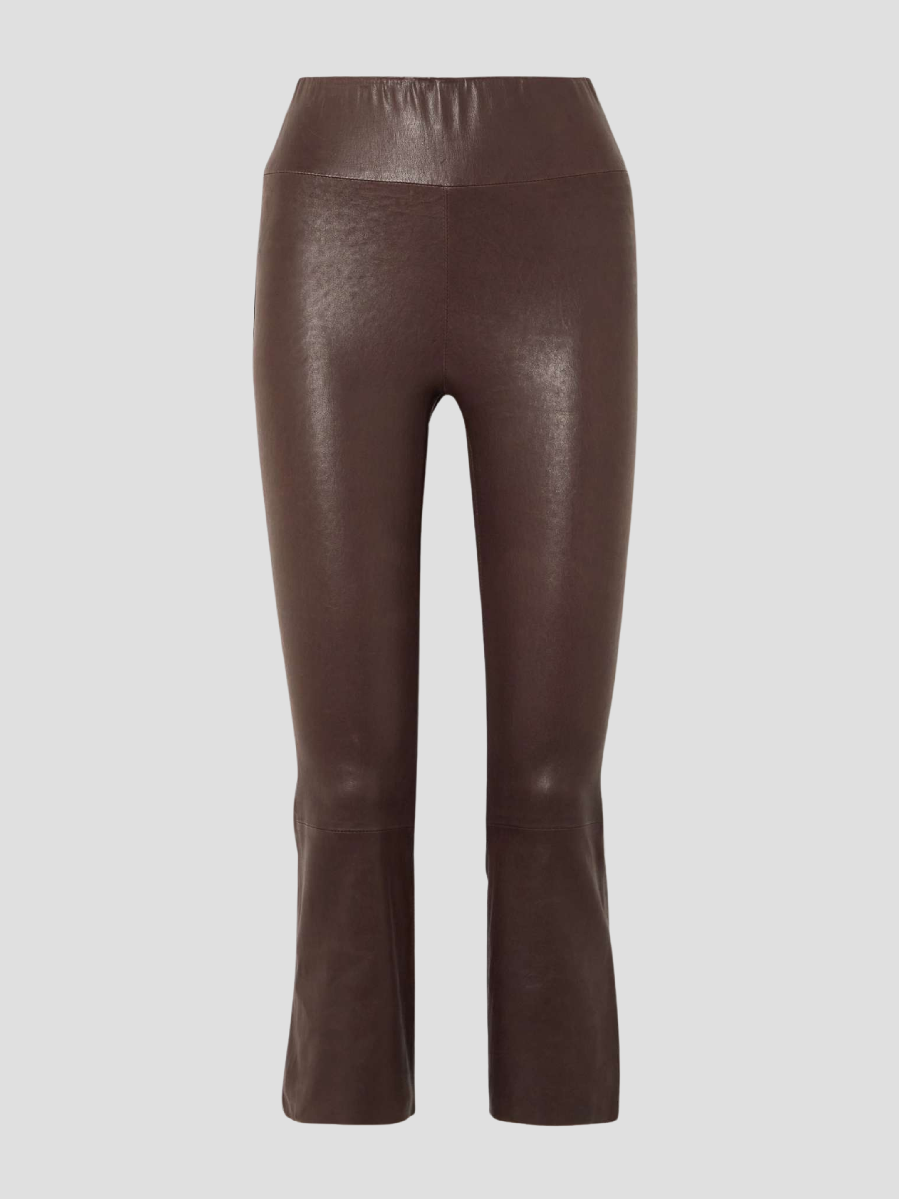 Balmain Leather Skinny Pants In Chocolate