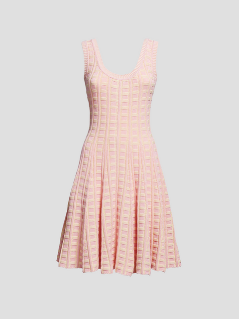 Sleeveless Knit Mini Dress in Pink,Marni,- Fivestory New York