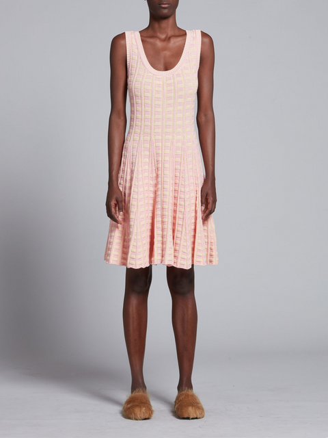 Sleeveless Knit Mini Dress in Pink,Marni,- Fivestory New York