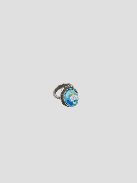 Blue Stone White Emerald Metal Ring,Marni,- Fivestory New York