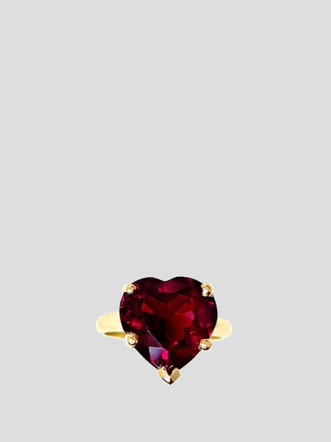 Red Rainbow Heart Solitaire Ring,Fry Powers,- Fivestory New York