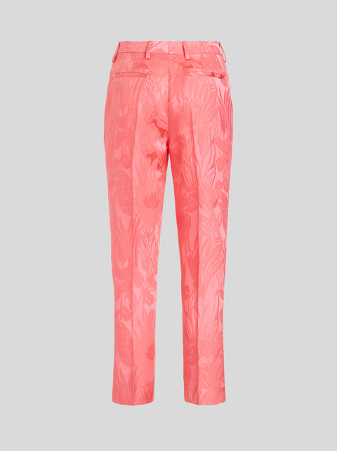 Lilly Brocade Slim Fit Trouser in Pink,Etro,- Fivestory New York