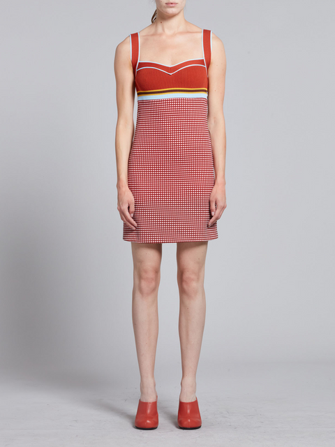 A-Line Sleeveless Mini Dress in Red,Marni,- Fivestory New York