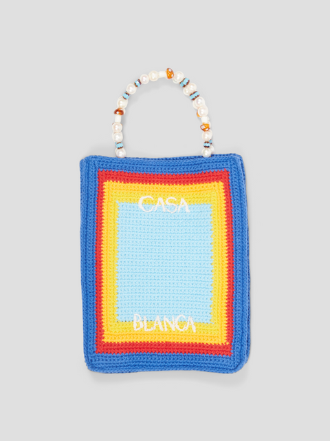 Beaded Crochet Tote Bag,Casablanca,- Fivestory New York