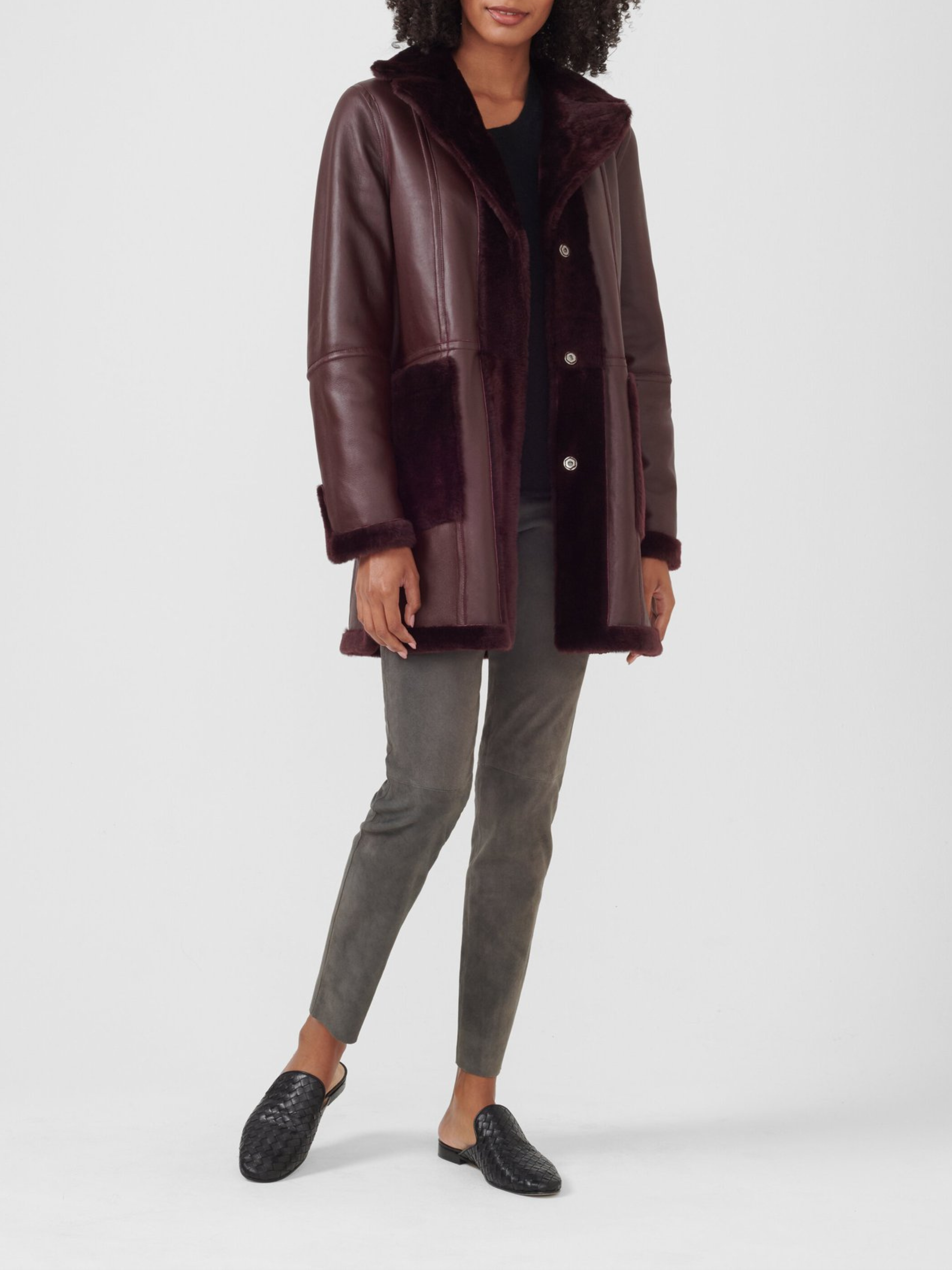 Palmer Brown Reversible Shearling Coat,Grenn Pilot,- Fivestory New York