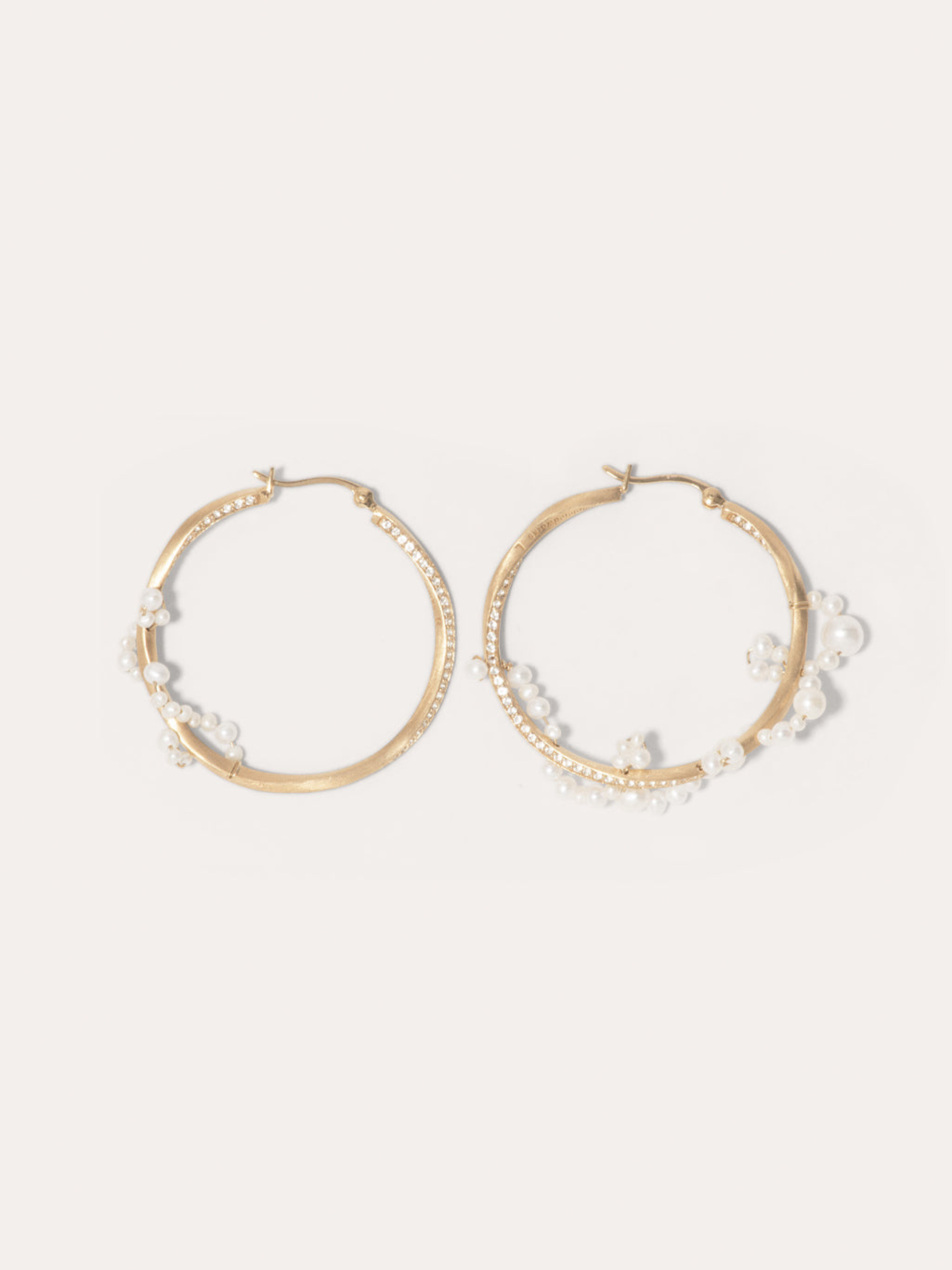 Blast Off Pearl and White Topaz Gold Vermeil Earrings,Completedworks,- Fivestory New York