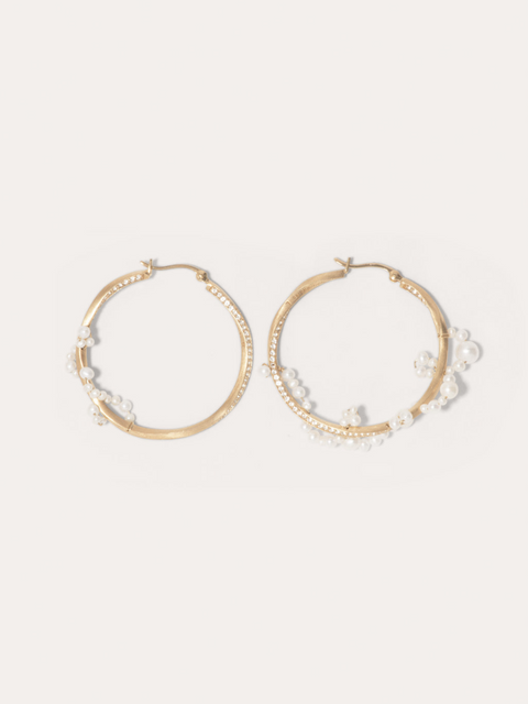Blast Off Pearl and White Topaz Gold Vermeil Earrings,Completedworks,- Fivestory New York