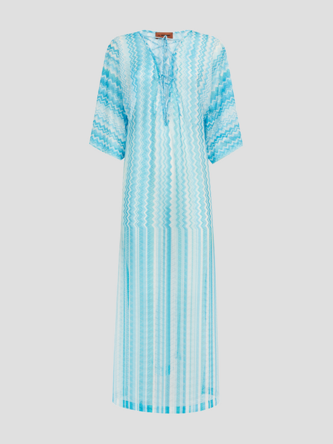 Blue Striped & Chevron Printed Long Cover Up,Missoni Mare,- Fivestory New York