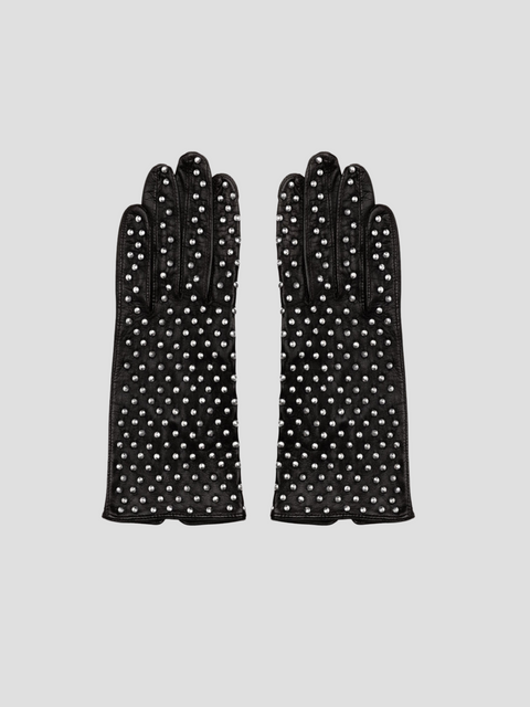 Kelly Leather Short Gloves in Black,Seymoure Gloves,- Fivestory New York