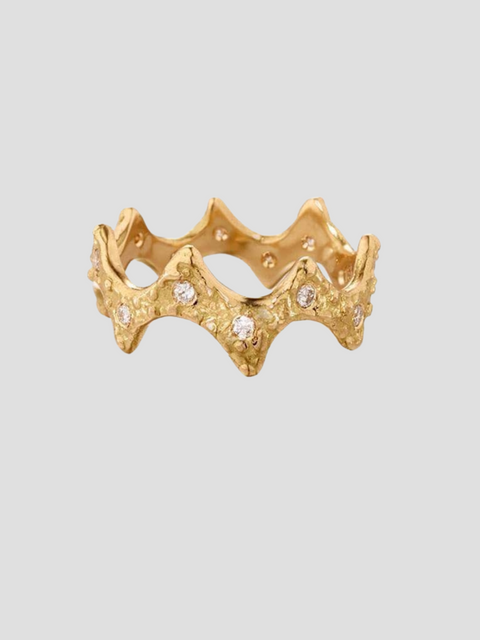 18K Yellow Gold Ocean Mermaid Diamond Ring,Jane Bartel,- Fivestory New York