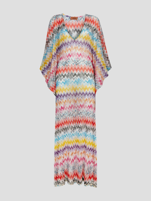Red Multi Zig Zag Space Dyed Resort Cover Up,Missoni Mare,- Fivestory New York