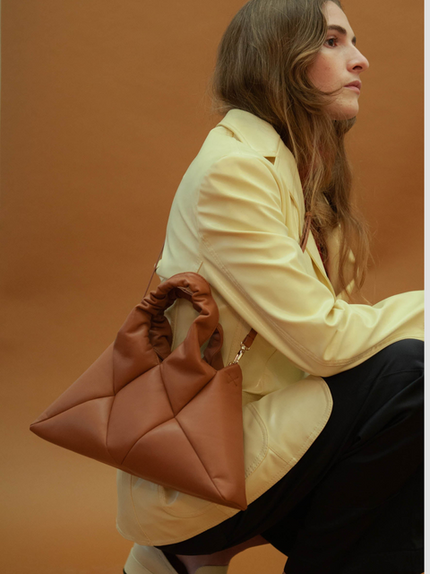 Didi Shoulder Bag in Tan,Reco,- Fivestory New York