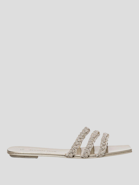 Foster Silver Crystal Strap Sandals,Santoni,- Fivestory New York