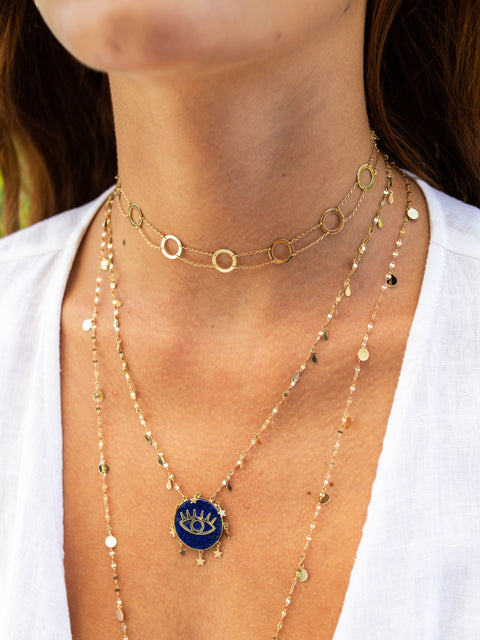 18K Gold with Lapis Lazuli And Gold Drops Necklace,Ju Bochner,- Fivestory New York