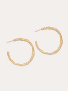 Gold Vermeil Hammered Hoop Earrings,Completedworks,- Fivestory New York