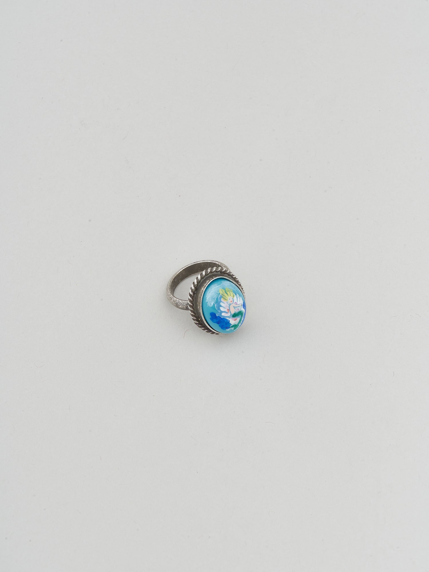 Blue Stone White Emerald Metal Ring,Marni,- Fivestory New York