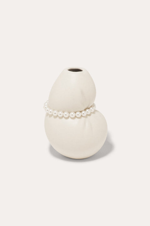 B31 Ceramic Vase with Pearls in White,Completedworks,- Fivestory New York