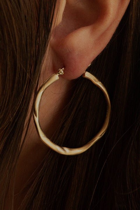 Furrowed Gold Vermeil Twisted Hoop Earrings,Completedworks,- Fivestory New York
