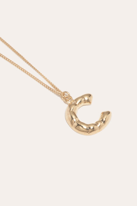 Gold Plated C Pendant with Chain,Completedworks,- Fivestory New York