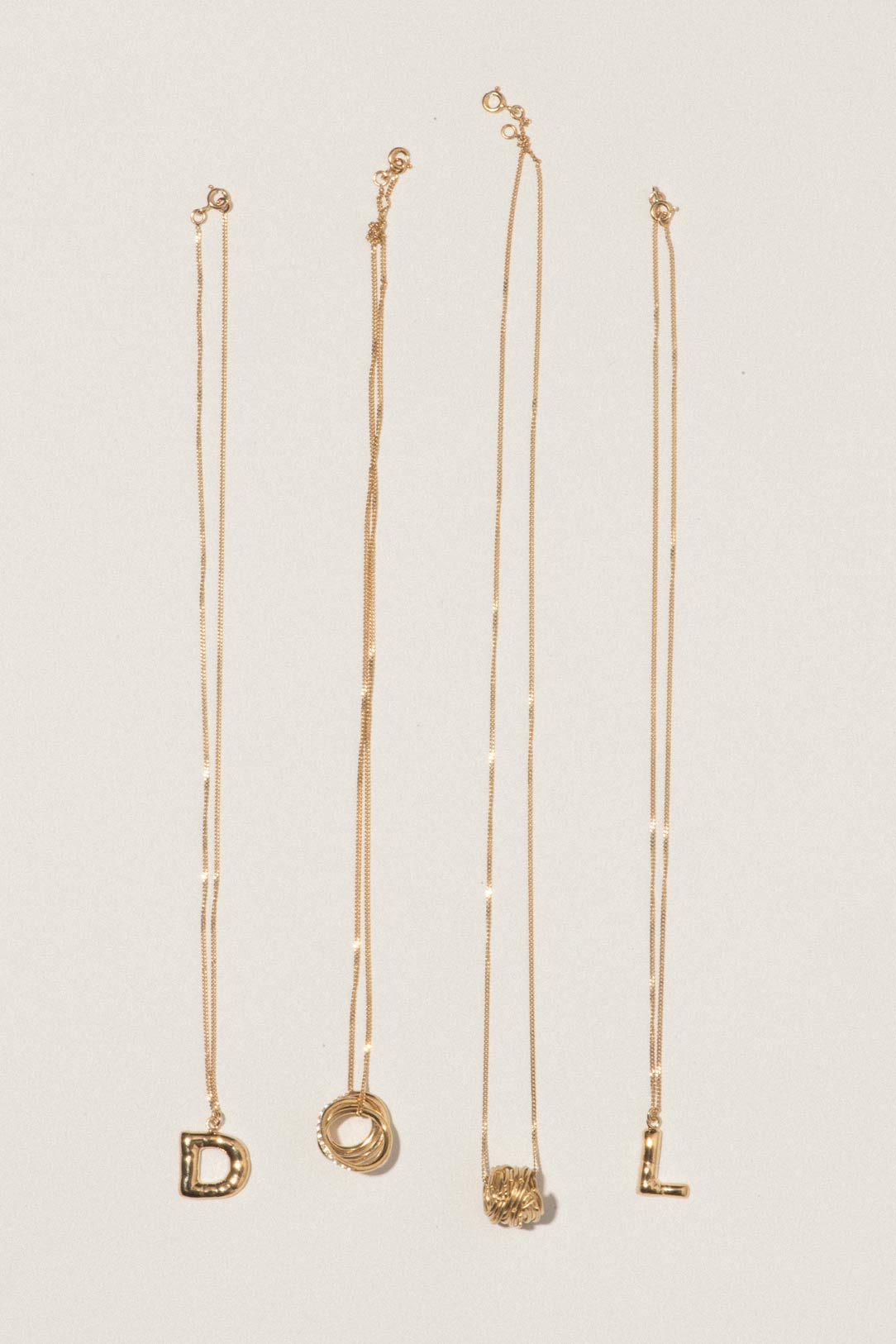 Gold Plated D Pendant with Chain,Completedworks,- Fivestory New York