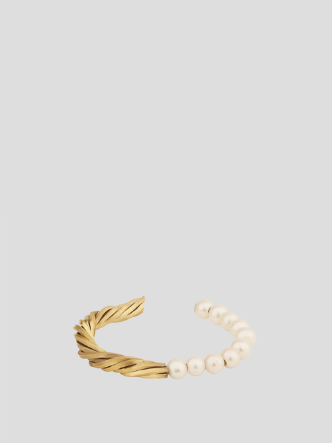 H10 Twisted Gold And Pearl Bracelet,Completedworks,- Fivestory New York