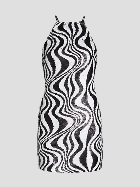 Zazzle Mini Dress in Black and White,Simon Miller,- Fivestory New York