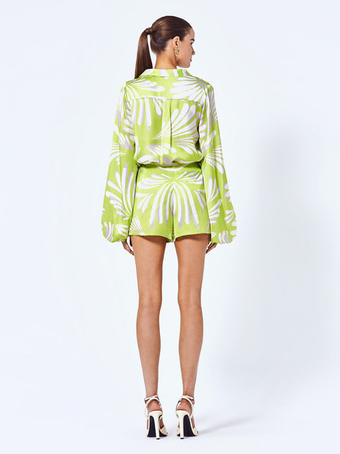 Fiorenzia Shorts in Tropical Print Green,Alexis,- Fivestory New York